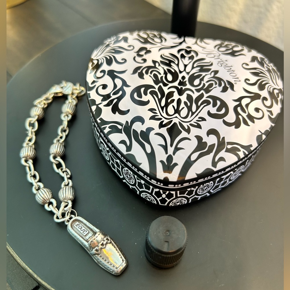 BRIGHTON silver charm bracelet with loafer charm.